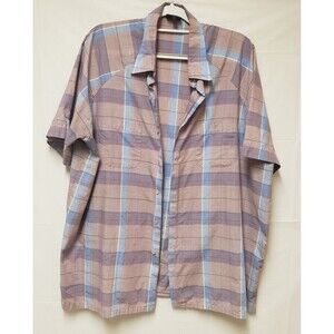 Boulevard for Big Men Plaid Multicolor Short Sleeve Button Up Shirt Sz 1X NWOT
